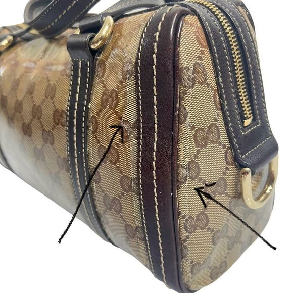 Gucci Brown monogram Crystal Duchessa Boston Bag sr#181487-new photos - Picture 13 of 15